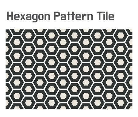 Black hexagon pattern tile. Flat design style  illustration.