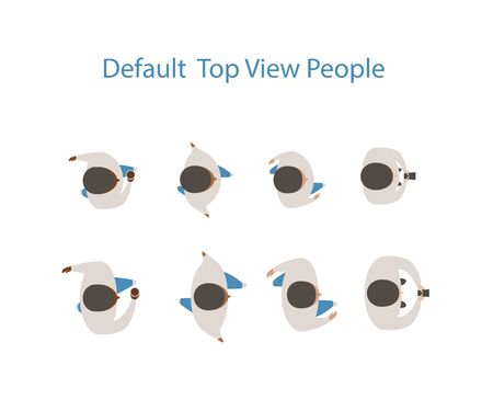 Top view people. flat design style minimal vector illustration.のイラスト素材