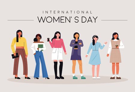International Women's Day cool female character set.のイラスト素材