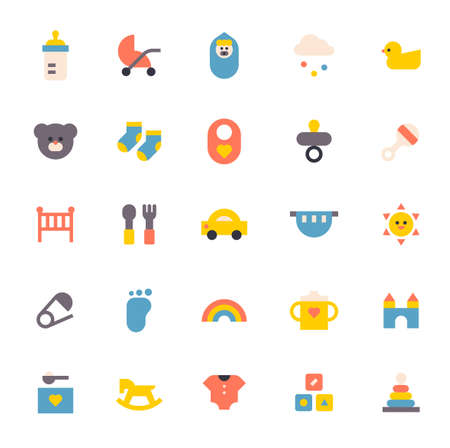 baby icon set. simple shape cute icon.のイラスト素材