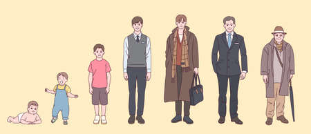 Male character stages by age.のイラスト素材