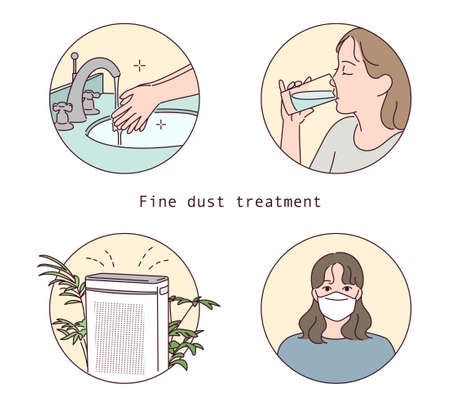 Fine dust treatment. information manual illustration.のイラスト素材