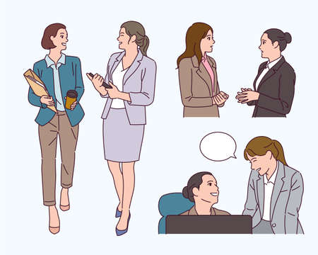 Business women are having a conversation.のイラスト素材