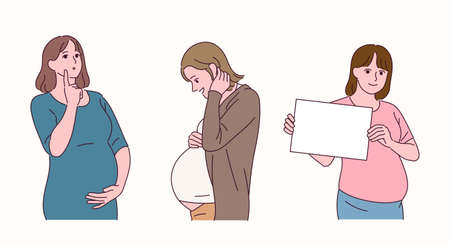 Pregnant woman character.のイラスト素材