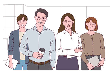 Office people with a confident expression.のイラスト素材