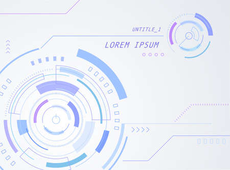Circular digital GUI concept template. Simple pattern design template.のイラスト素材