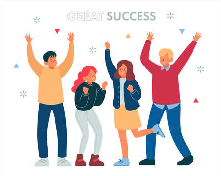 Exciting people. hand drawn style vector design illustrations.のイラスト素材