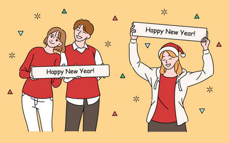 Dad and mom are happily holding their newborn baby. hand drawn style vector design illustrations.のイラスト素材