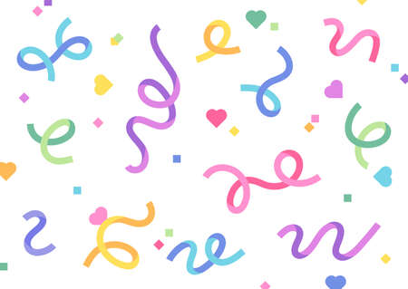 Celebration ribbons are blowing everywhere. Simple pattern design template.のイラスト素材