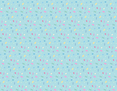 Cute candy-like dots appear repeatedly on the sky blue background.のイラスト素材