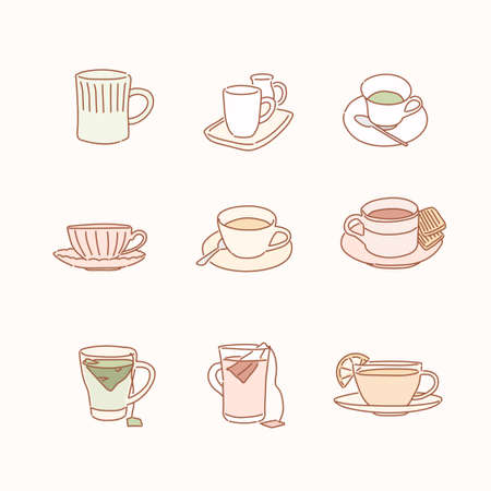 Extensive drink menu. hand drawn style vector design illustrations.のイラスト素材