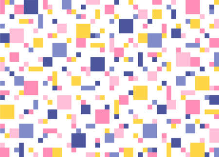 Square pieces are creating a pixel pattern. Simple pattern design template.のイラスト素材