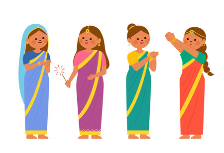 The manager is talking in traditional Indian clothes. The employee is taking notes of his words. office background.のイラスト素材