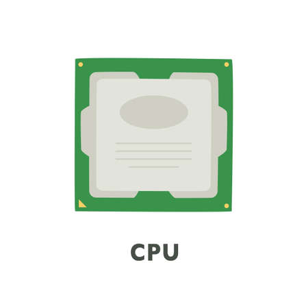computer parts. CPU central processing unit. flat design style vector illustration.のイラスト素材