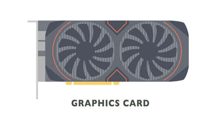 computer parts. graphics card. flat design style vector illustration.のイラスト素材