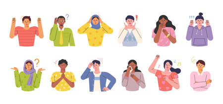 People of different races and styles. It expresses various emotions.のイラスト素材