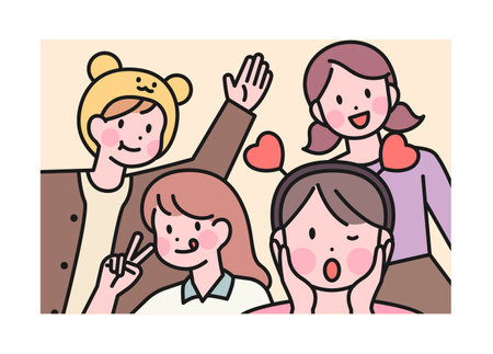 Photos taken by friends at the photo booth. second photo.のイラスト素材
