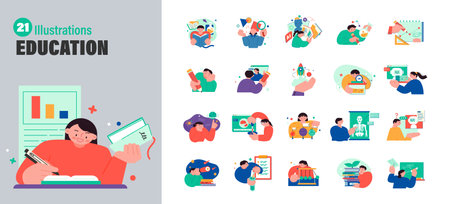 Students who explore, research, and build knowledge on their own.のイラスト素材