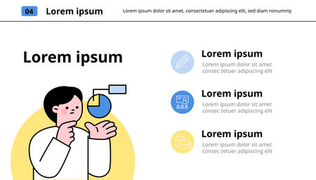 Presentation and web page concepts template. education student illustration.のイラスト素材