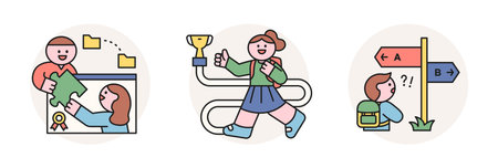 back to school. The direction of study and the road to success.のイラスト素材