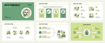 Activities for environmental protection. Brochures and presentation layout templates about the environment.のイラスト素材