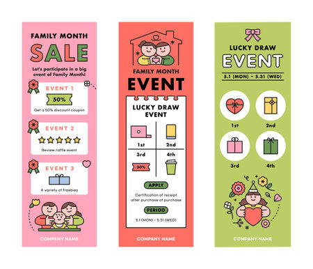 Family month event. Vertical banner template.のイラスト素材
