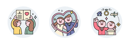 wedding. Wedding vows, photos, plans.のイラスト素材