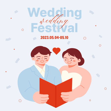 wedding day. Wedding festival banner.のイラスト素材