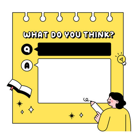 Education. Students studying hard and taking exams. Question and answer notes template.のイラスト素材