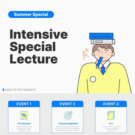 Education. Students studying hard and taking exams. academy event banner.のイラスト素材