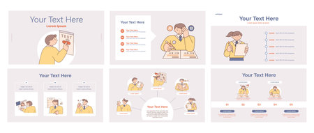 Education. Students studying hard and taking exams. Information page for students taking the exam.のイラスト素材