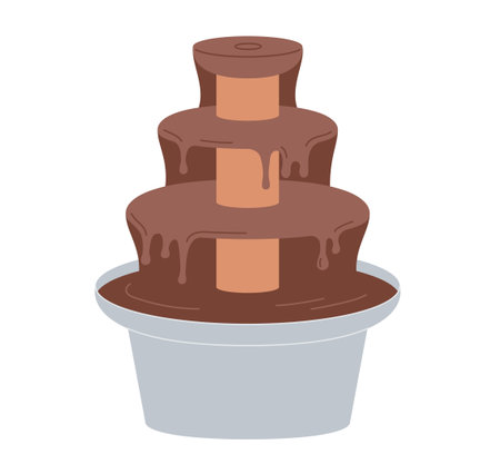 Chocolate sweet Fountain. simple vector illustration.のイラスト素材