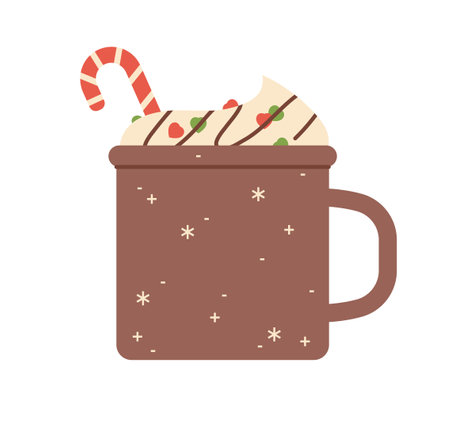 chocolate sweet food. Christmas hot chocolate. simple vector illustration.のイラスト素材
