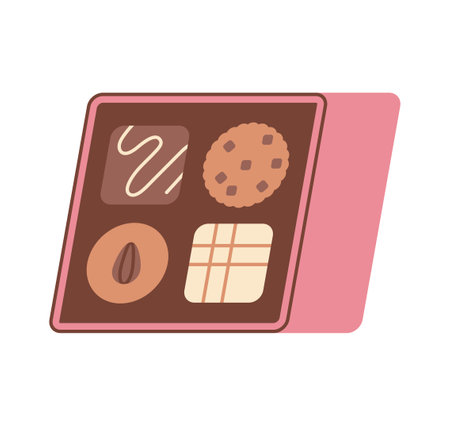 chocolate sweet box. simple vector illustration.のイラスト素材