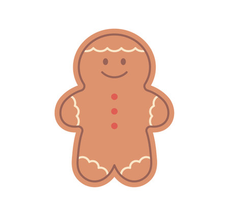 chocolate sweet food. Ginger bread man. simple vector illustration.のイラスト素材