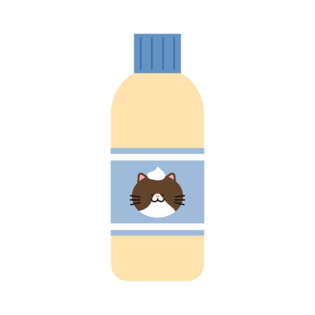 cat supplies. Shampoo for bathing cats.のイラスト素材