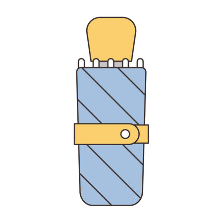 Rainy Day. A small folded umbrella. Simple illustration with outlines.のイラスト素材