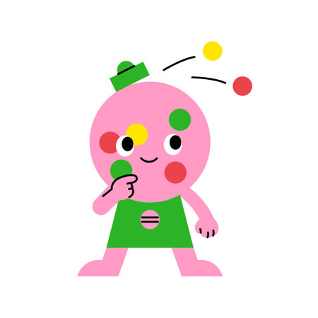 Cute abstract shapes characters. Cute candy vending machine.のイラスト素材