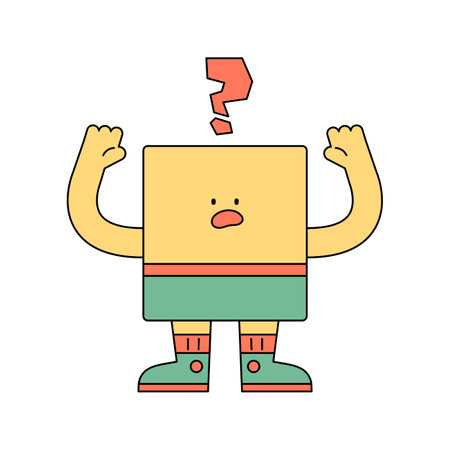 Cute shape character. The square has an ignorant expression.のイラスト素材
