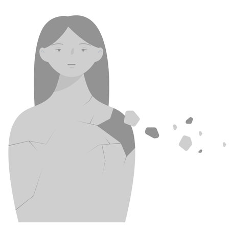 A woman's emotions are graying out. simple vector illustration.のイラスト素材