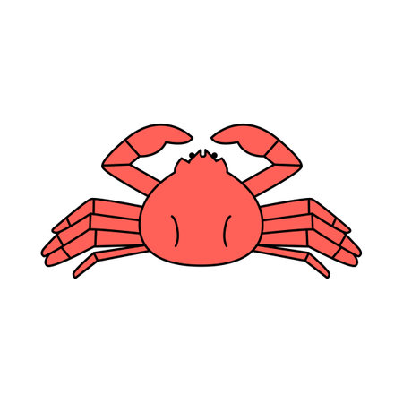 sea life illustration. Simple crab design.のイラスト素材