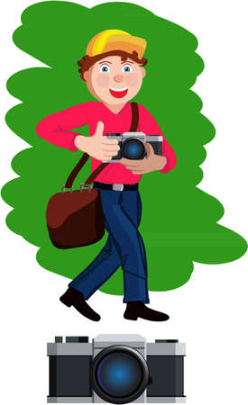 The photographer having control over the chamber and going in before のイラスト素材