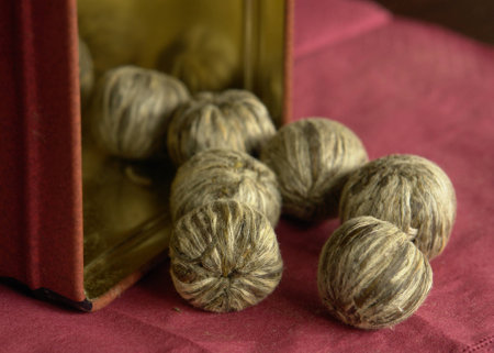 fragrant egzotichny grass on a clothの写真素材