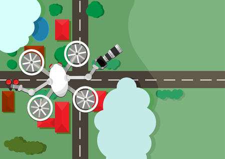 quadrocopter vmeshivaetsya spy into people's livesのイラスト素材