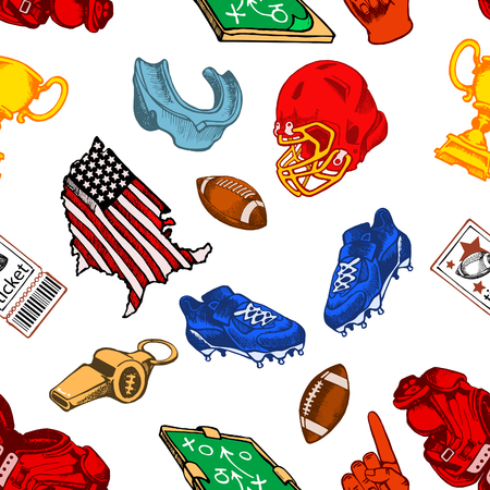 collected from the character drawing on American footballのイラスト素材