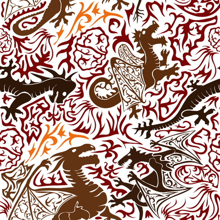 draconian background painted by handのイラスト素材