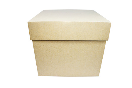 Plain cardboard box front viewの写真素材