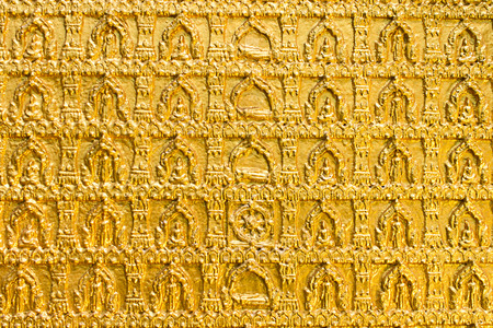 Golden buddhistsm wall patternの写真素材