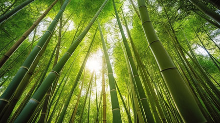 Bamboo forest at Arashiyama, Kyoto, Japan. AI generatedの素材