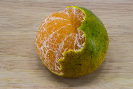 peel skin of sainamphiong orange on white backgroundの写真素材